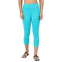 Robinbosky Premium Cotton Lycra Stretchable Capris Leggings Sarubablue