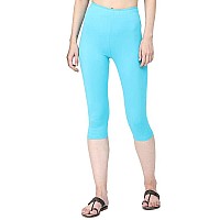 Robinbosky Premium Cotton Lycra Stretchable Capris Leggings Mangelblue