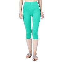 Robinbosky Premium Cotton Lycra Stretchable Capris Leggings Mapplegreen