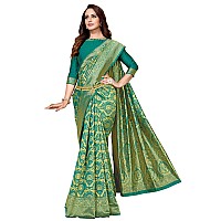 Glory Sarees Womens Kanchipuram Art Silk Saree(kara104rama_Rama Green)