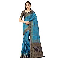 MIMOSA Women Patola Style Art Silk Saree Color: Blue (4573-2528-2D-An-Ny)