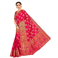 MIMOSA Womens Kanchipuram style Art Silk Saree (Red)