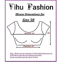 Vihu Fashion Womens Silk Floral Half Sleeve Blouse (Checks Mix_Maroon_38)