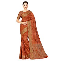 MIMOSA Womens Patola Art Silk Saree (Orange_4574-2526-SD-RST)