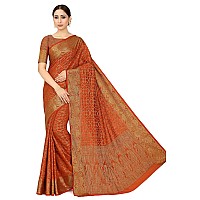 MIMOSA Womens Patola Art Silk Saree (Orange_4574-2526-SD-RST)