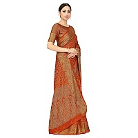 MIMOSA Womens Patola Art Silk Saree (Orange_4574-2526-SD-RST)