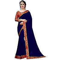 Online Bazaar Womens Jacquard Faux Georgette Saree With Unstitched Blouse Piece (2278_multicolour)