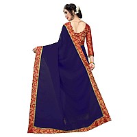 Online Bazaar Womens Jacquard Faux Georgette Saree With Unstitched Blouse Piece (2278_multicolour)