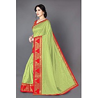 SOURBH Womens Woven Silk Blend Saree With Contrast Blouse Piece (11865_Light Green)