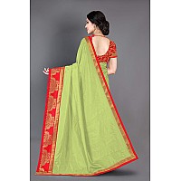 SOURBH Womens Woven Silk Blend Saree With Contrast Blouse Piece (11865_Light Green)