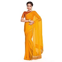 Womanista Womens Mukaish Embellished Chiffon Saree with Jacquard Blouse TI1184Yellow