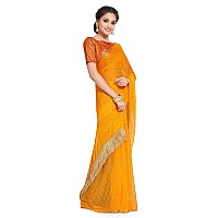 Womanista Womens Mukaish Embellished Chiffon Saree with Jacquard Blouse TI1184Yellow