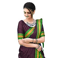 Blue Wish Womens Silk Saree With Contrast Blouse (Dubble MOR) (Green)