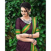 Blue Wish Womens Silk Saree With Contrast Blouse (Dubble MOR) (Green)