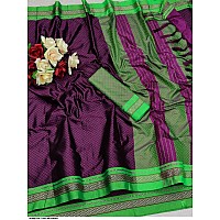 Blue Wish Womens Silk Saree With Contrast Blouse (Dubble MOR) (Green)