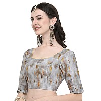 Janasya Womens Poly Silk Digital Printed Saree Blouse(BL093-XS)