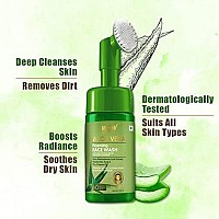 WOW Skin Science Foaming Aloe Vera Face Wash | Built in Brush for Deep Cleansing | For Oily & Dry Skin | Anti Acne | Gentle, Clear Skin | Paraben & Sulphates Free | Face Wash for Women & Men | 150 ml