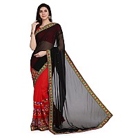 Arriva Fab Womens Georgette Saree (Riva711_Black)