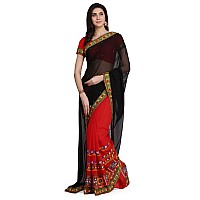 Arriva Fab Womens Georgette Saree (Riva711_Black)