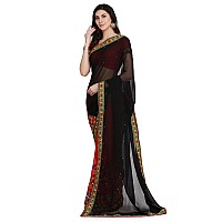 Arriva Fab Womens Georgette Saree (Riva711_Black)