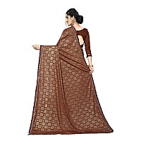 FAB DADU Womens Imported Silk Fancy Saree With Blouse Piece (SR-10136-Brown)