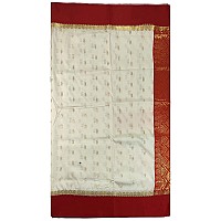 PAL BASTRALAYA Womens Border Art Garad Silk Kanjivaram Handloom Saree with Blouse Piece ag825 Off Whitered