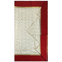 PAL BASTRALAYA Womens Border Art Garad Silk Kanjivaram Handloom Saree with Blouse Piece ag825 Off Whitered