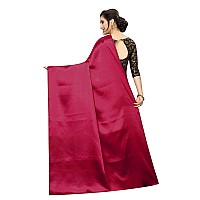 Blue Wish Womens Jacquard Satin Saree With Blouse Piece (Satin Silk With Matka_Maroon)