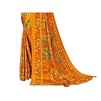 Jaanvi fashion Womens Crepe Silk Printed Saree With Blouse(ethnic-angle-8507-b,Mustard)