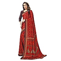 Jaanvi fashion Womens Crepe Silk Printed Saree With Blouse(ethnic-angle-8501-a,Red)