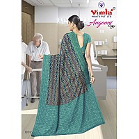 Vimla Womens Multicolor Crepe Silk Uniform Saree with Blouse (ANGOORI)