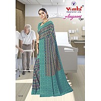 Vimla Womens Multicolor Crepe Silk Uniform Saree with Blouse (ANGOORI)