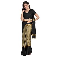 Leriya Fashion Womens Cotton Silk Solid Saree with Belt-Free Size (Grey)