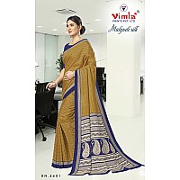 Vimla Womens Mustard Malgudi Art Silk Uniform Saree with Blouse Piece 2401Yellow