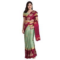 DHRUVI TRENDZ Womens Chanderi Cotton Saree With Blouse Piece (Dt-S149&B4_Pista Green)