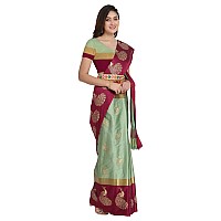 DHRUVI TRENDZ Womens Chanderi Cotton Saree With Blouse Piece (Dt-S149&B4_Pista Green)