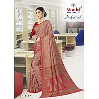 Vimla Womens Multicolor Malgudi Art Silk Uniform Saree with Blouse Piece (2429_Multicolor)