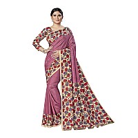 Vimla Womens Pink Malgudi Art Silk Uniform Saree with Blouse Piece (2428_Pink)