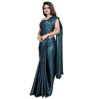 Blue Wish Womens Jacquard Satin Saree With Blouse Piece (Satin Silk With Matka_PEACOCK)