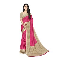 Vimla Womens Pink Turkey Art Silk Uniform Saree with Blouse Piece (7013 Pink_Free Size)