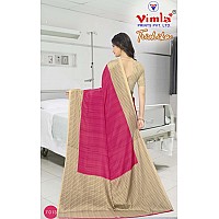 Vimla Womens Pink Turkey Art Silk Uniform Saree with Blouse Piece (7013 Pink_Free Size)