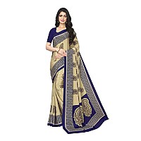 Vimla Womens Beige Turkey Art Silk Uniform Saree with Blouse Piece (7012 Beige_Free Size)