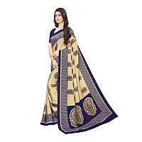 Vimla Womens Beige Turkey Art Silk Uniform Saree with Blouse Piece (7012 Beige_Free Size)