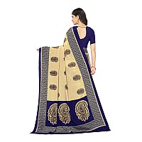 Vimla Womens Beige Turkey Art Silk Uniform Saree with Blouse Piece (7012 Beige_Free Size)