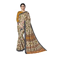 Vimla Womens Beige Malgudi Art Silk Uniform Saree with Blouse Piece (2431_Beige)