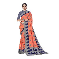 Vimla Womens Orange Malgudi Art Silk Uniform Saree with Blouse Piece (2439_Orange)