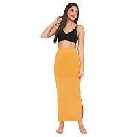 Clovia Womens Petticoat Style Saree Shapewear with Drawstring/Naada (SW0048P07_Yellow_S)