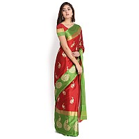 DHRUVI TRENDZ Banarasi Cotton Ready to wear Saree (DT-S159_Green_Free Size)