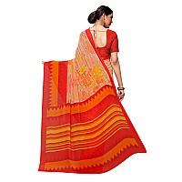 Vaamsi Womens Poly Georgette Printed SareePC1126 Orange One Size