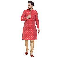 Larwa Mens Silk Kurta With Pyjama Set Maroon Ganesh Jacq K Gold Pyj Lupbmaroon42